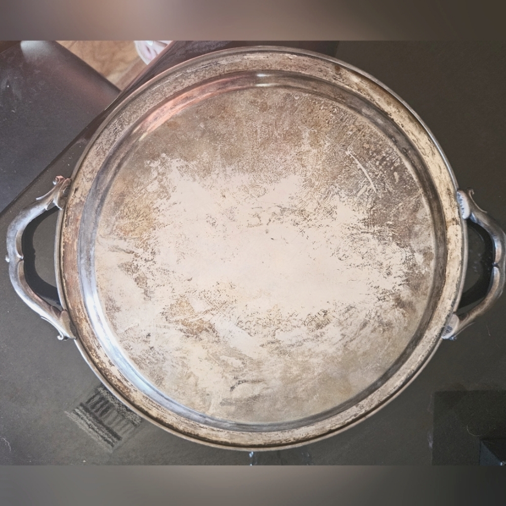 Vintage Silverplate Butler Serving Tray - Picture 2 of 2
